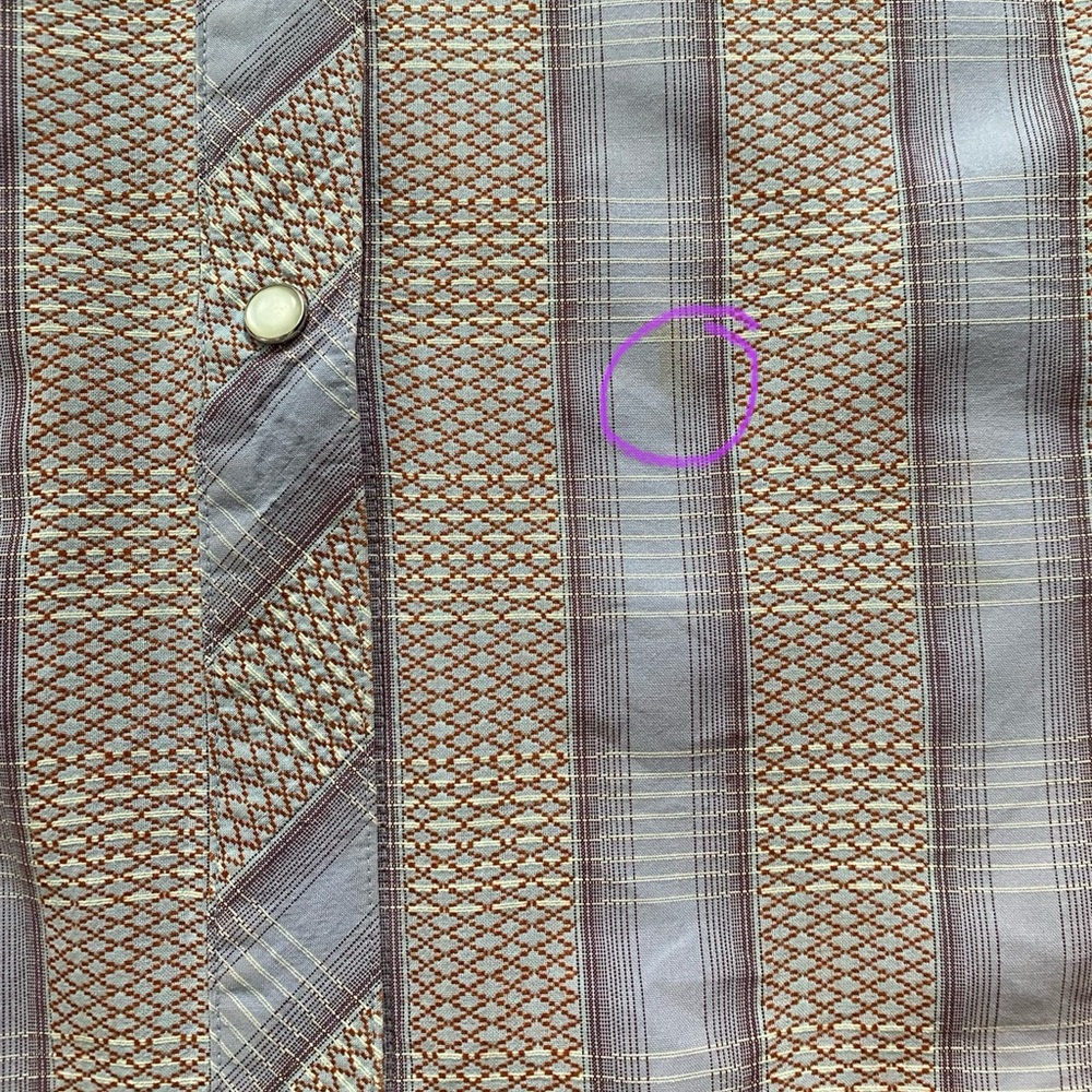 Patagonia Drifter Western Pearl Snap Button Lavender Plaid Shirt Women's Large - Picture 13 of 16